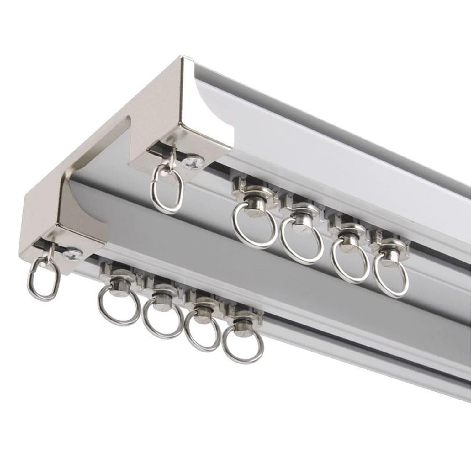 Tringle à rideaux double plafond ou mur : rail nano silencieux blanc personnalisé