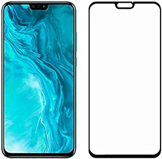 شاشة حماية بانحناءات 5 دي من الزجاج المقوى مقطوعة بالليزر بدرجة صلابة 9 اتش، صمغ كامل، سهلة التركيب ومقاومة للخدش لموبايل هونر 9X لايت - اللون اسود