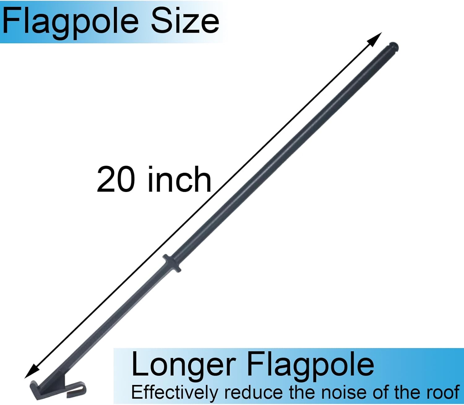 Acocony Car Flag Poles 20 Inches With Locking Cap And Retaining Clip Black Plastic Heavy Duty Flag Pole For Car Windows Pack Of 12