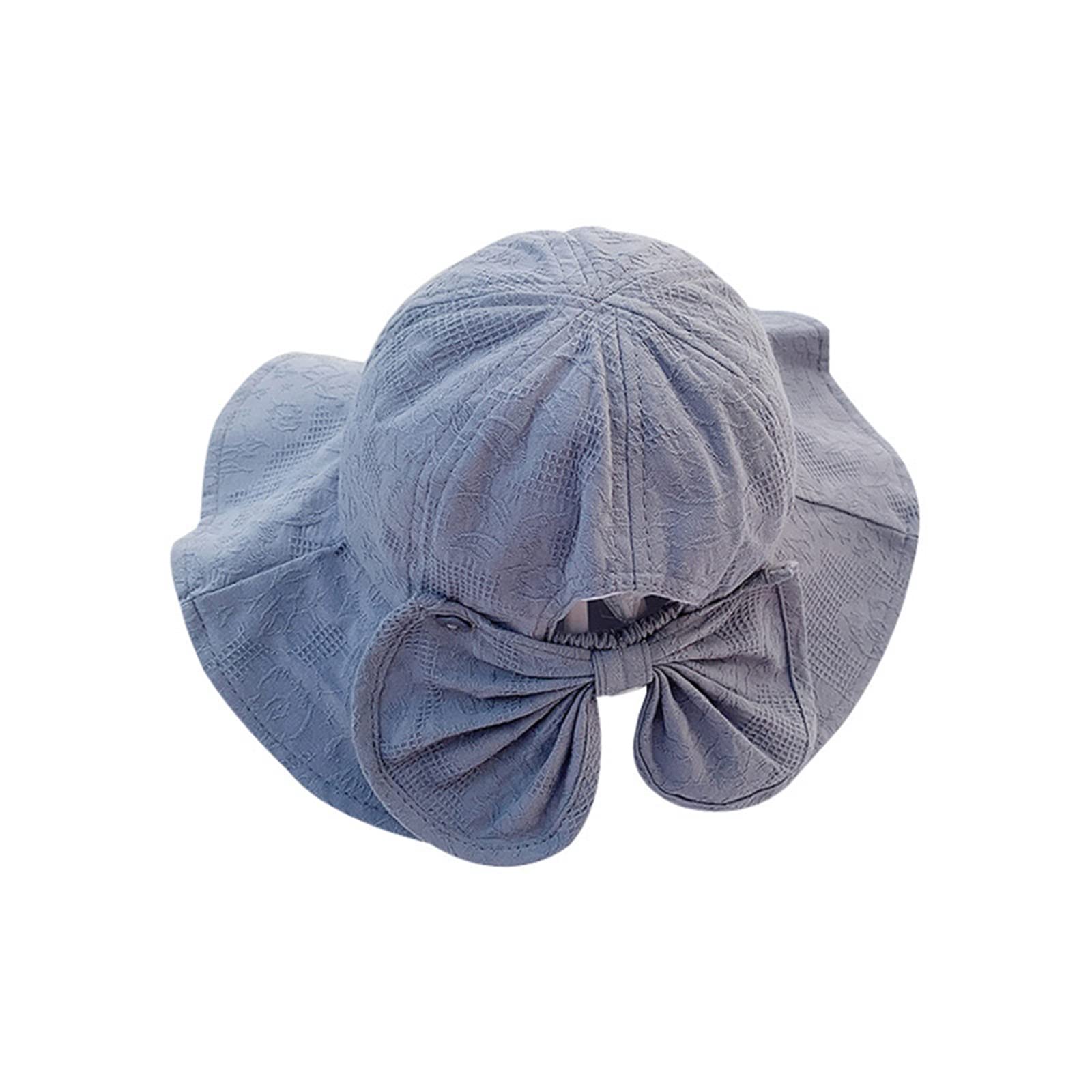 Kinder-Sommerhut, Baby-Eimerhut für Mädchen, Sommer-Baby-Mütze, breite Krempe, Reise-Baby-Sonnenhut für Kinder, Zubehör 1–3 Jahre (Grau 6 1/8)