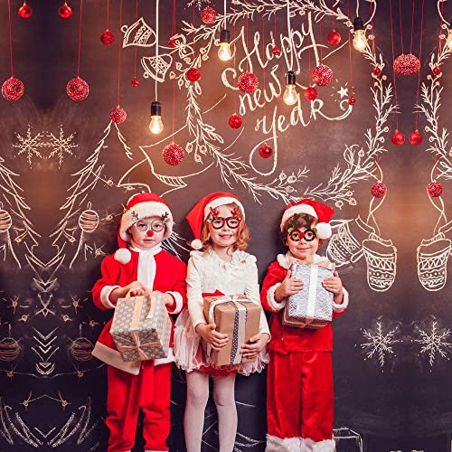 DERAYEE Weihnachtsbrille, 6 Stück Weihnachtsbrillen, Weihnachten Brille Rahmen für Deko Weihnachten