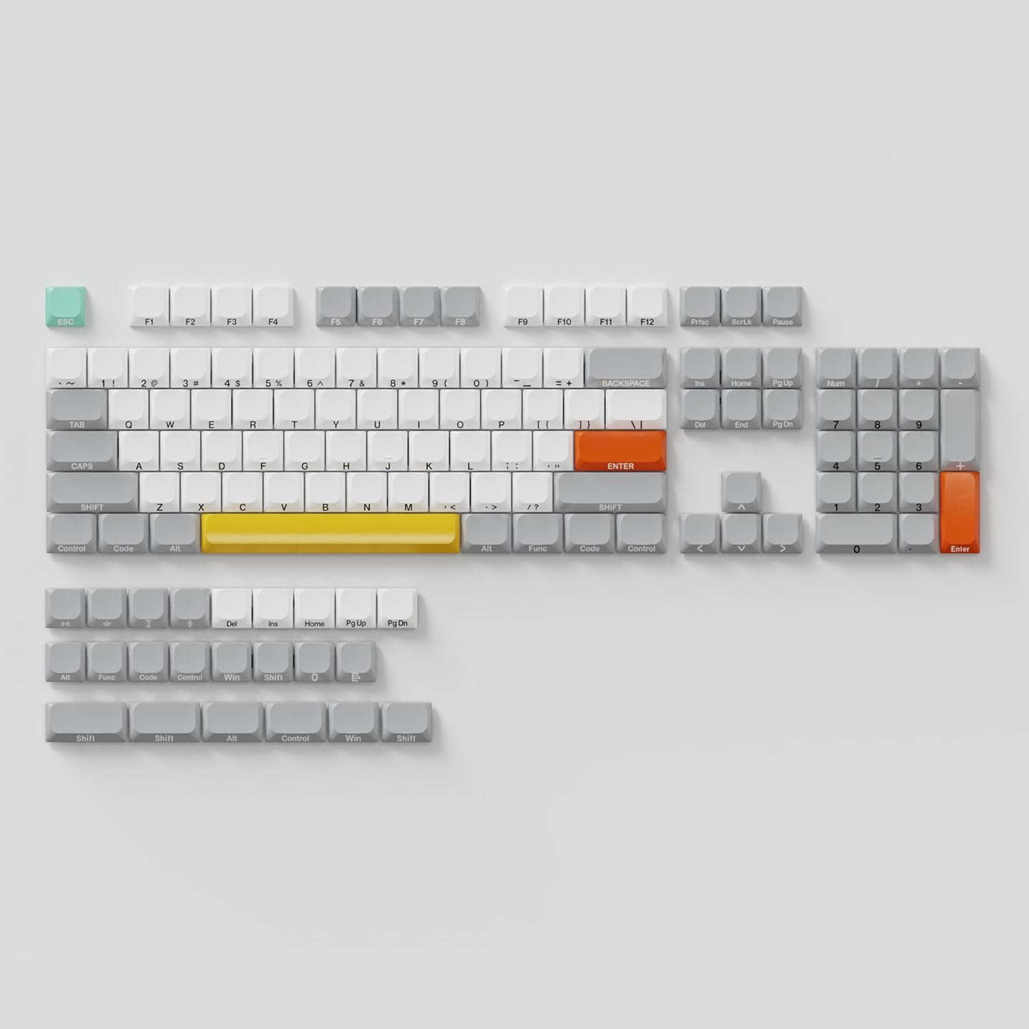 Generic Arctic Side Print Low Profile Keycaps Set, Custom Keyboard Keycaps - 75% Full Size for 60% 65% 75% 80% 100% Mechanical Keyboards (Moonlight)