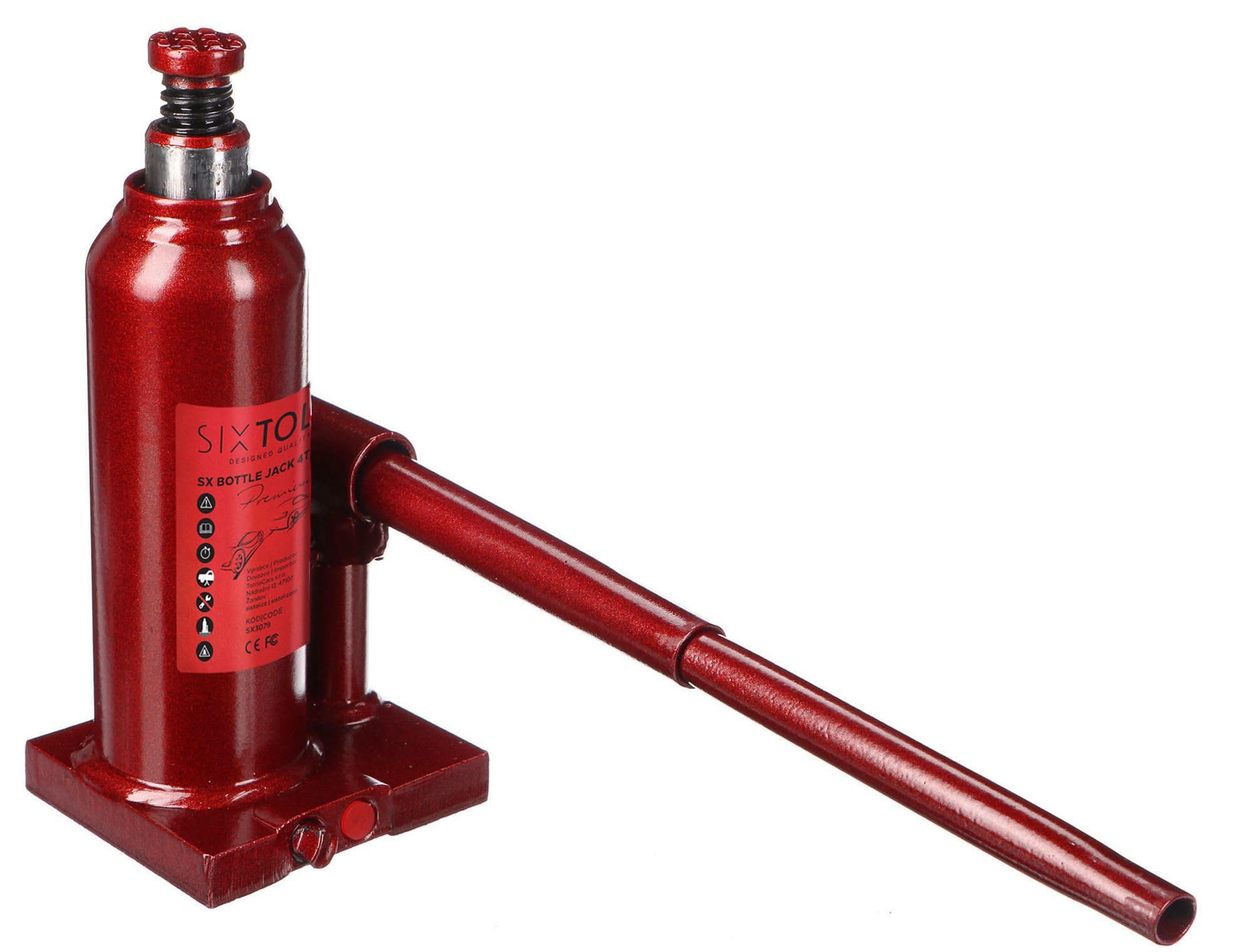 SX BOTTLE JACK PREMIUM 4T | Podnośnik hydrauliczny typu „butelka” | 4 tony | Kompaktowy | Stalowy