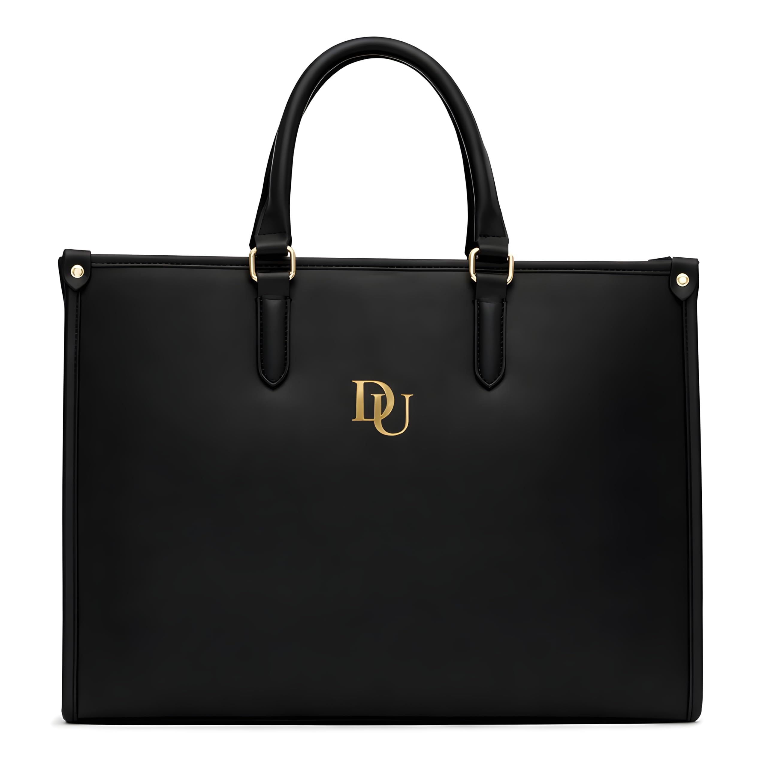 dolledup Urban Office Large Sized Solid Structured Tote Bag For Women With Adjustable & Detachable Sling Strap & Top Handles| Fits Upto 14'' Laptop| Stylish Tote Bags, Office use, Work| Black Colour-picture-34