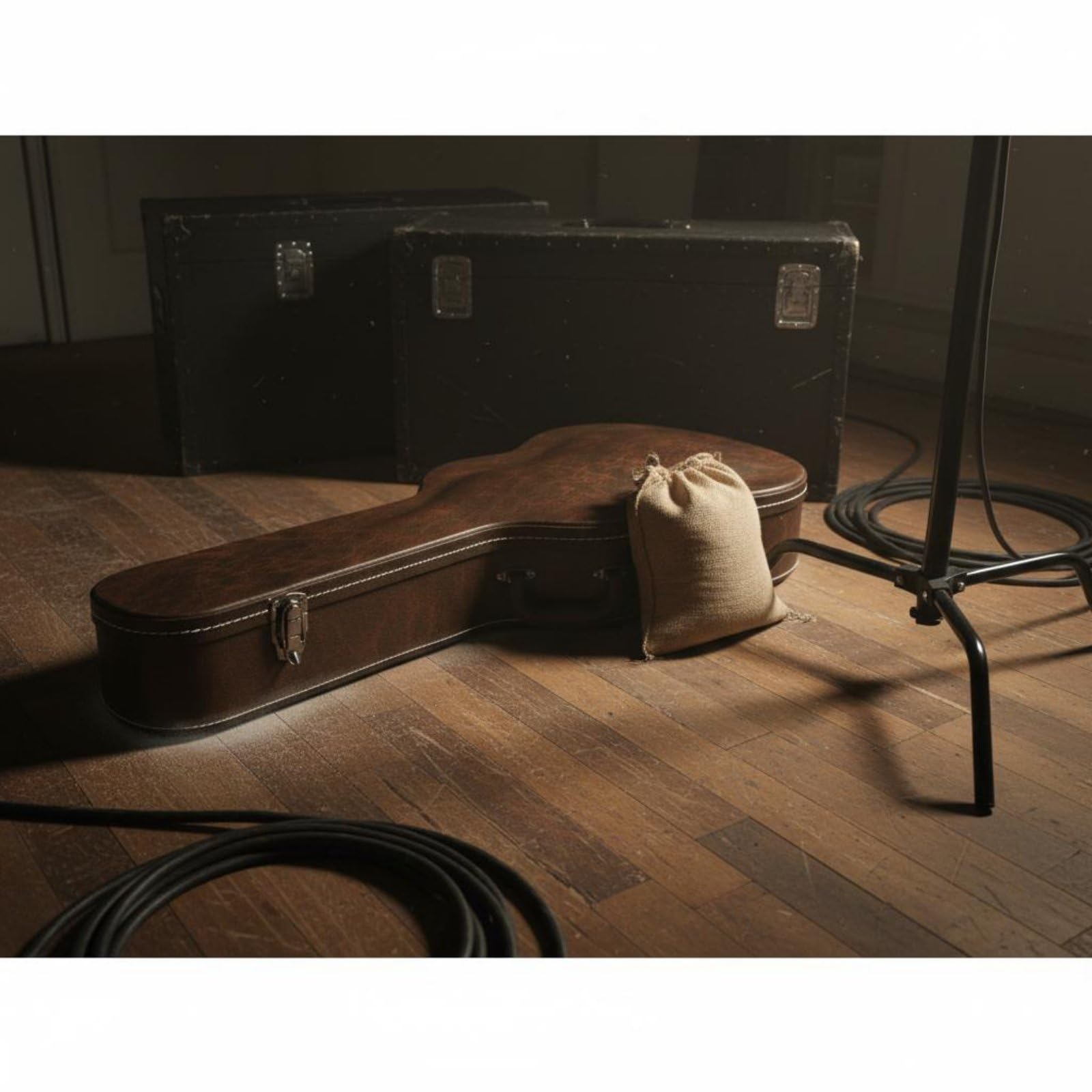 Estuche Rígido de Guitarra Acústica Antigolpes Case de Guitarra con Forma Curva Impermeable Accesorio Musical para Viaje, Negro, Negro