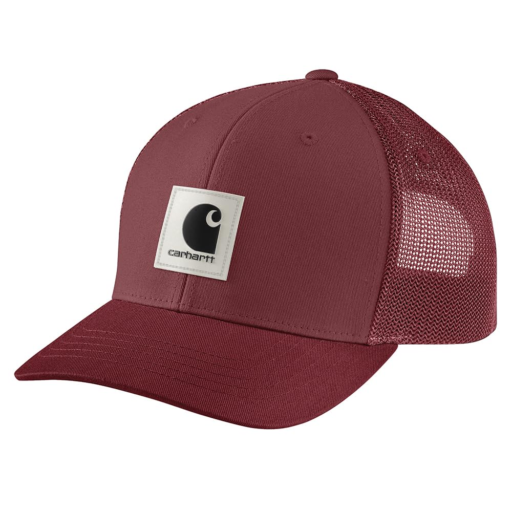 Carhartt Men's Rugged Flex Twill Mesh-Back Logo Patch Cap Baseball, Sable, One Size
