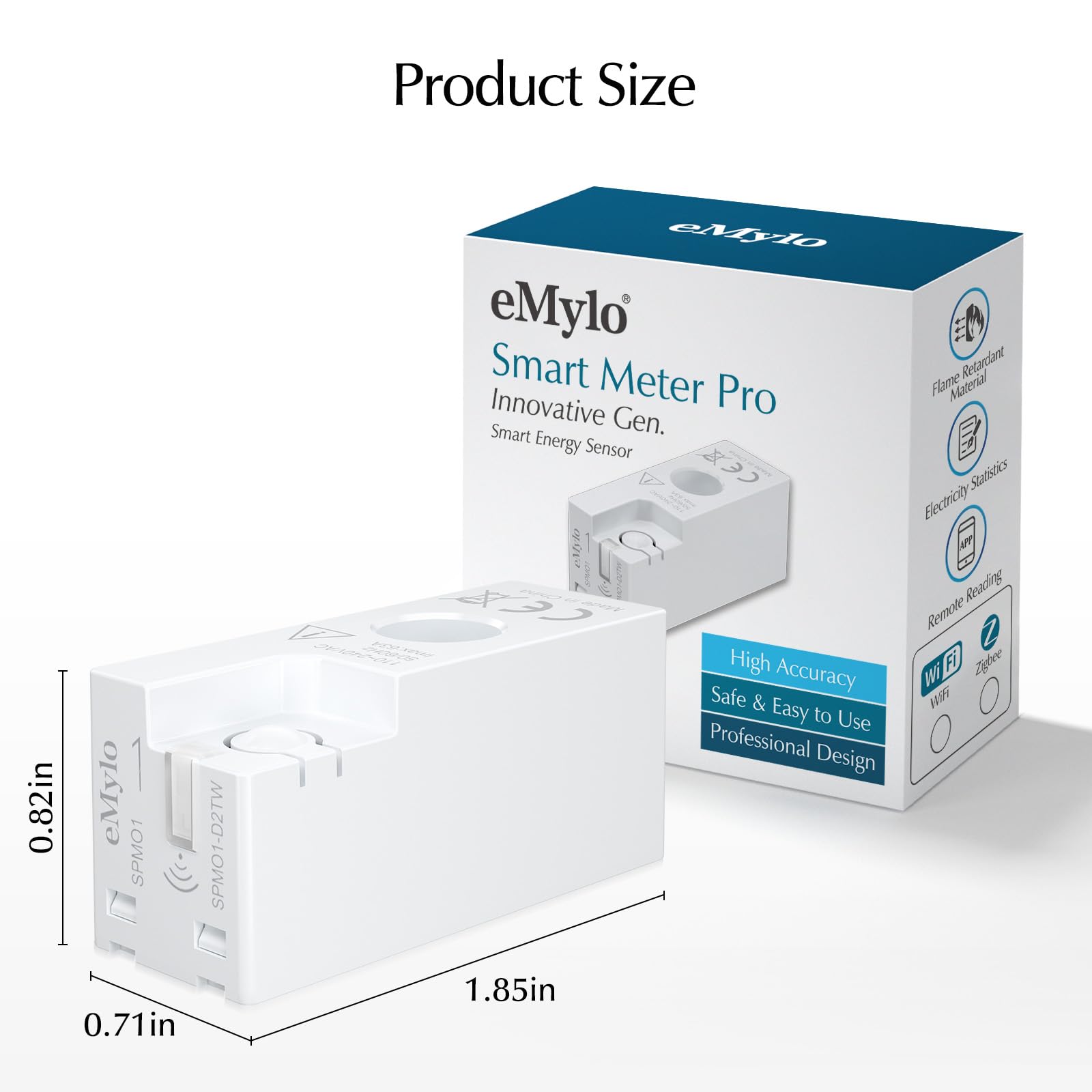 eMylo Inteligente Wifi Medidor de Energía Eléctrica Mini Monitor de Consumo en Tiempo Real 1 Fase Alta Precisión