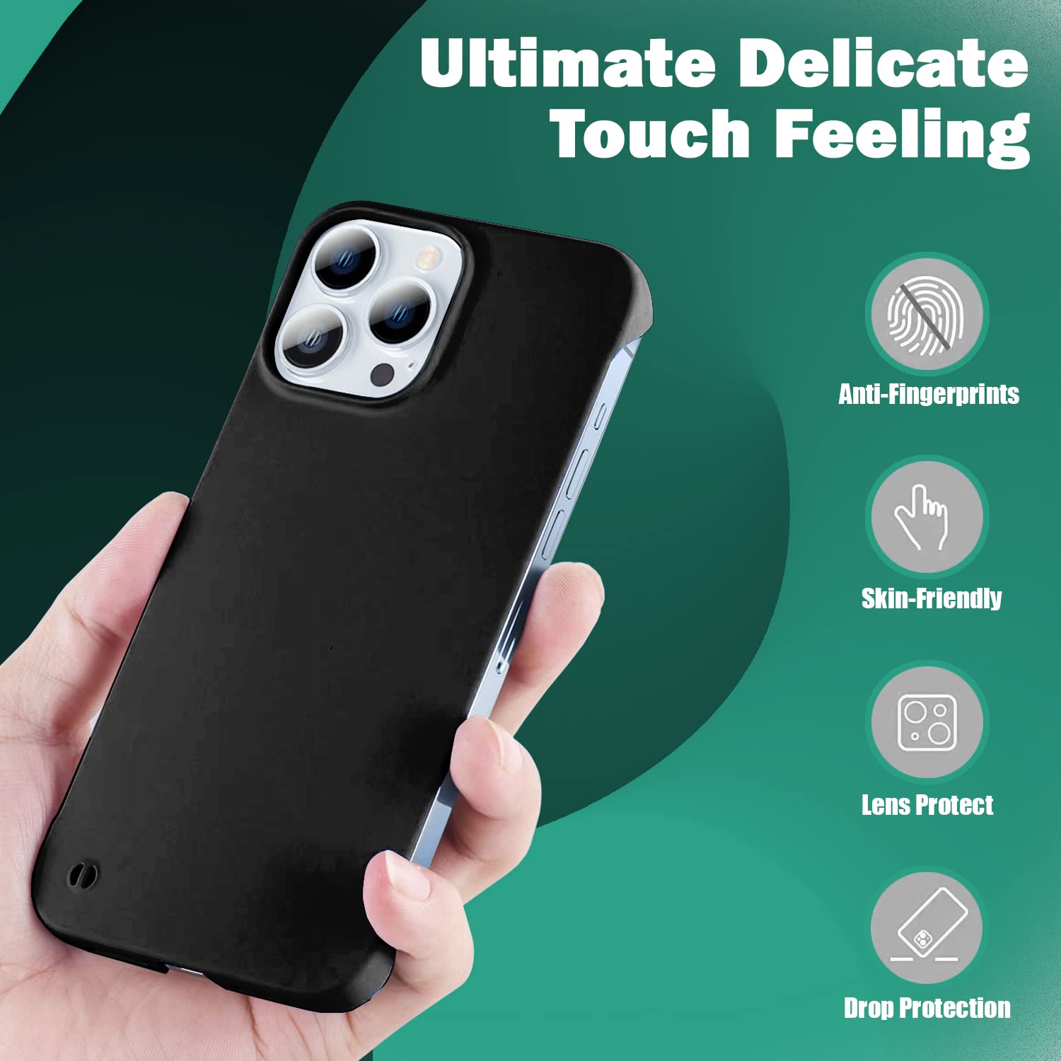 GRECAZO Custodia magnetica ultra sottile satinata morbida al tatto senza bordi in fibra di carbonio per iPhone 14 Pro Max custodia per telefono da 6,7