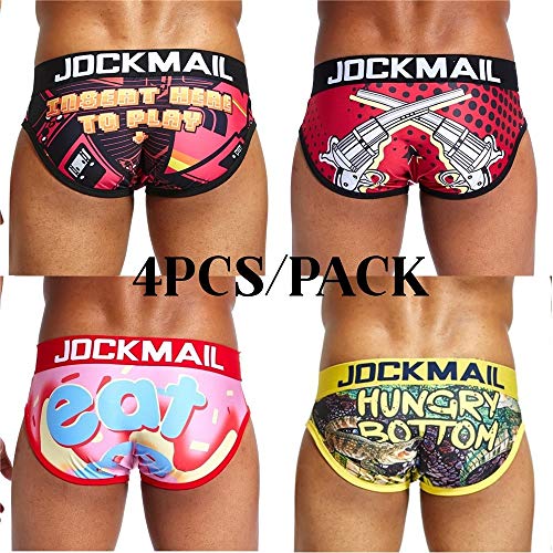 JOCKMAIL 4PCS/PACK Men Underwear Men Brief Men Solid Underpants Men Panties Soft Briefs3
