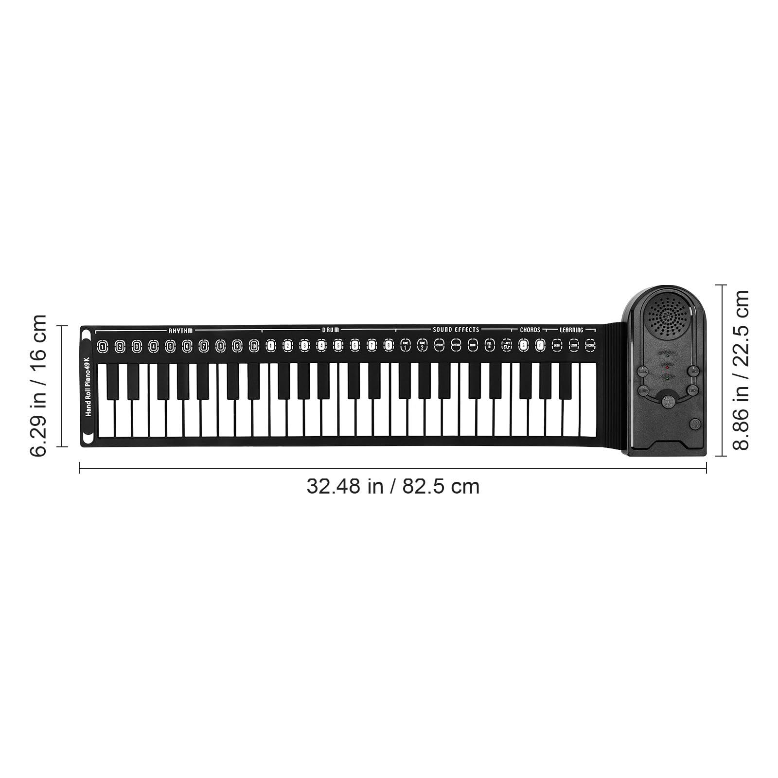 FOMIYES 49 Tasti Pianoforte Arrotolabile - Tastiera Elettronica Portatile Per Principianti, Pianoforte Digitale Pieghevole Con Altoparlante Integrato, Ideale Per Bambini E Adulti