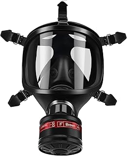 LAKYRIK Full-Face Respirator Mask Gas-Masks with 40 mm Activated Carbon Filter Canister, Paint Respirators Dust Mask for I...