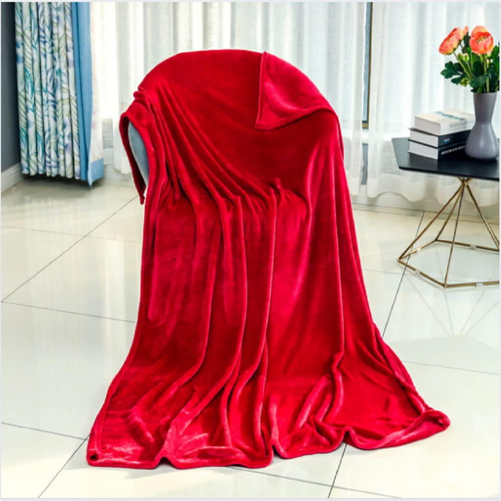 jejeloiu Coperta in pile di flanella grigia e rossa, per letto queen size, 228,6 x