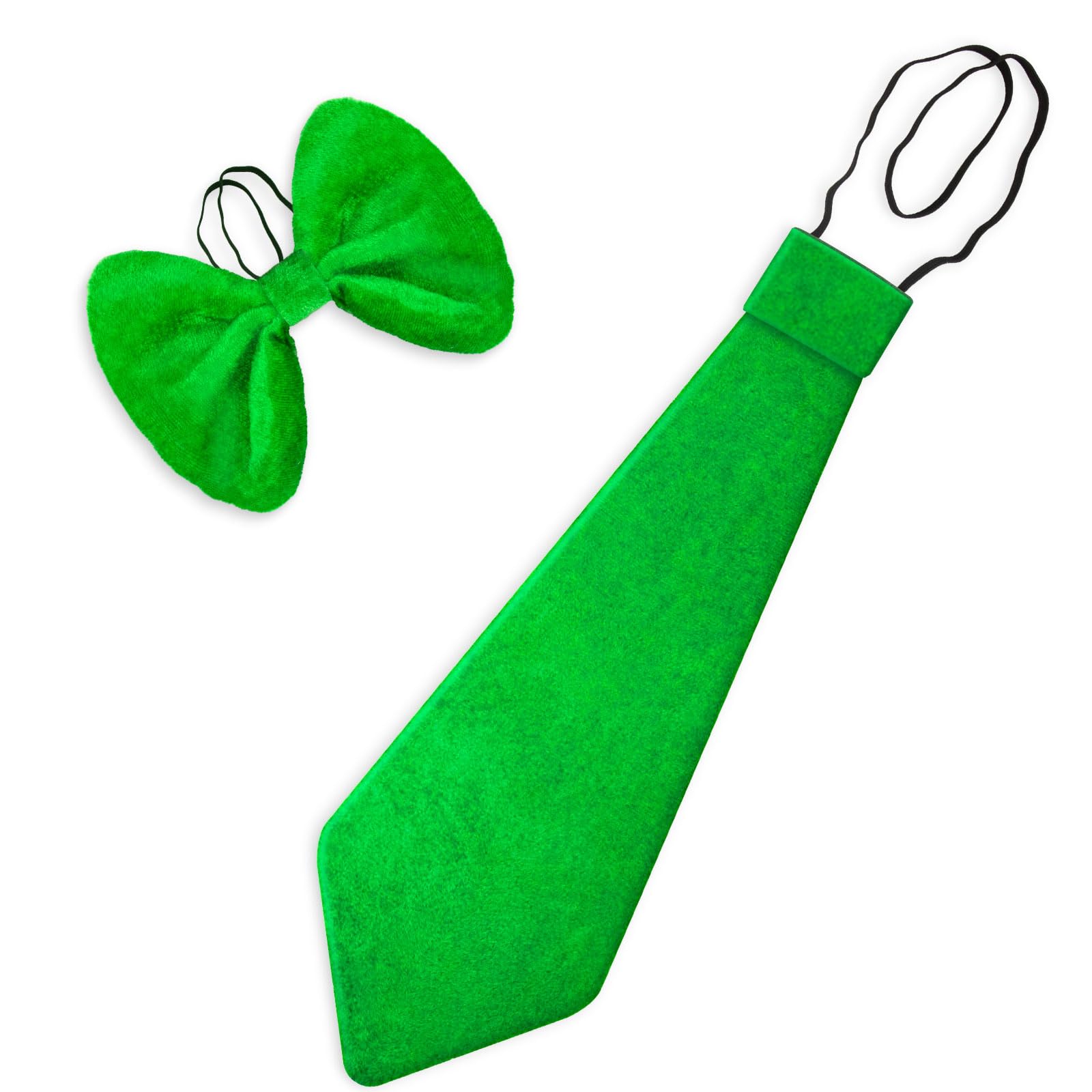 St. Patrick's Day Costume Accessories Set Green Bowties Solid Color Neck Ties Irish Pre-tied Bowties for Men and Woman St Patrick's Day Irish Dance Party Decoration Supplies