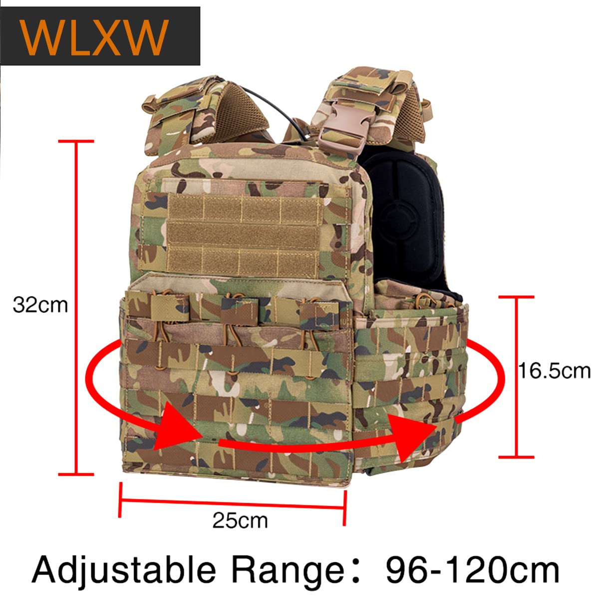 Tactical Vest Heavy Plater Carrier Modon - Black | Airsoft Monkey's