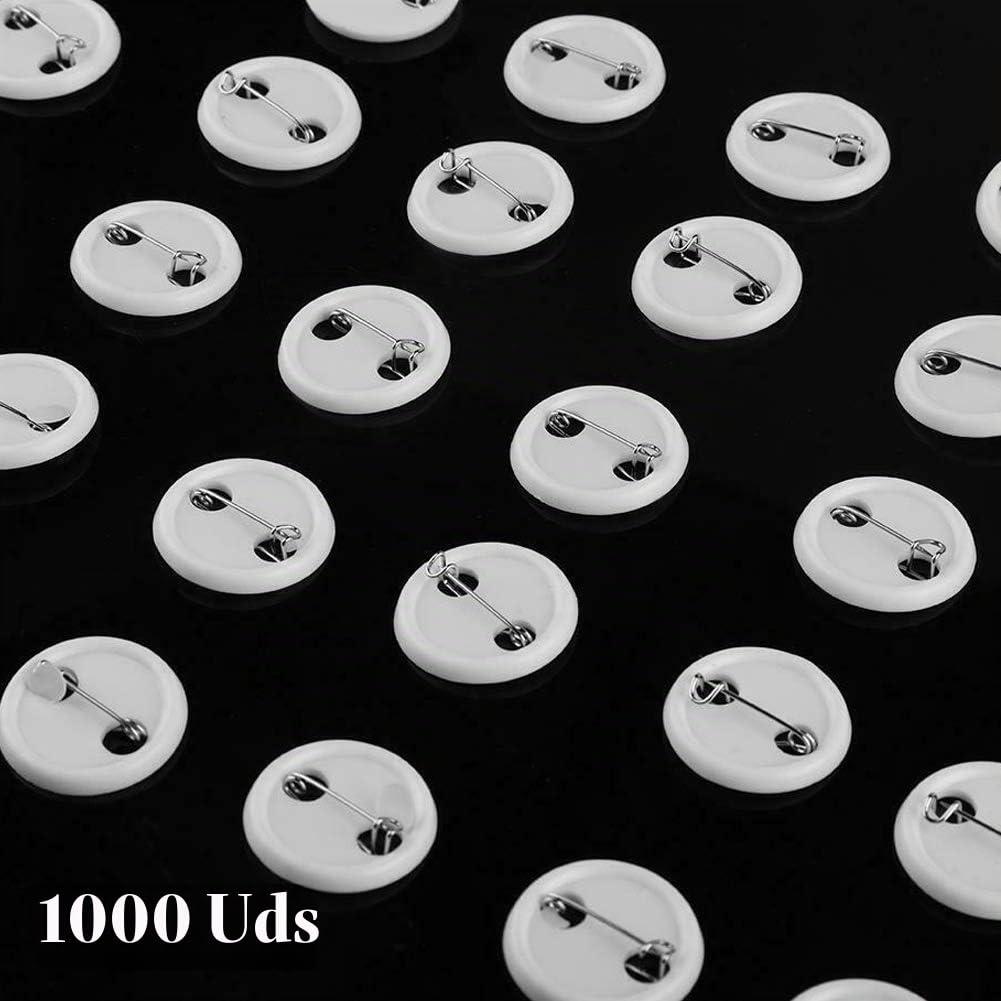1000 Botones de Insignias Redondas en 32 Mm, Piezas de Botones de Insignia, Sin Máquina, Usados Para Hacer Insignias Conmemorativas y Bricolaje