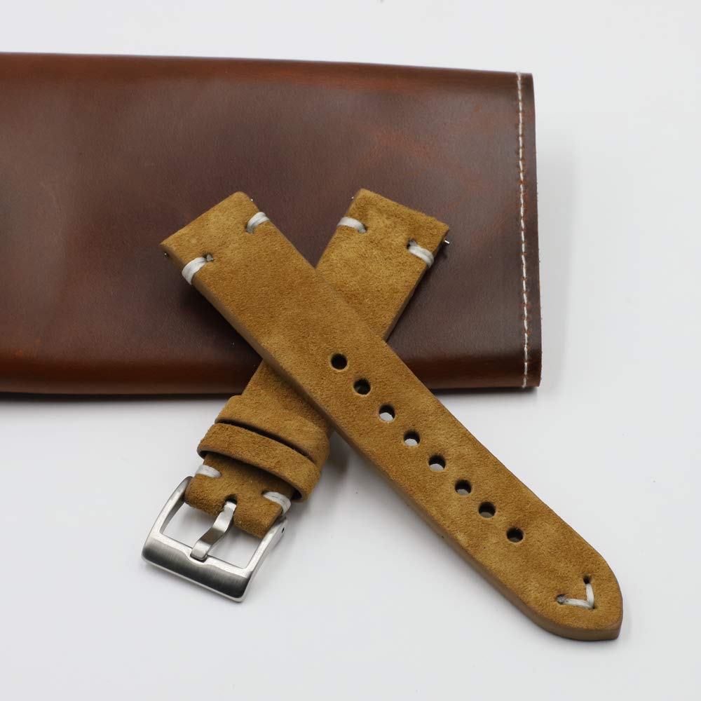 Wildleder Leder Watch Band18mm 20mm 22 mm 24mm Schnellveröffentlichungsgurt Ersatz Vintage Watchband für Männer Frauen braun