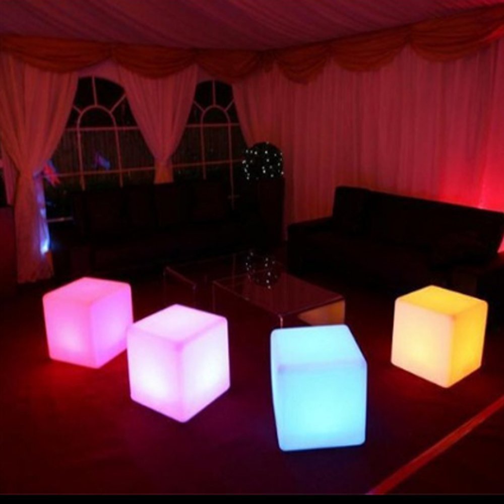 LED Cube Mood Light, Impermeable Recargable Lámpara Luz flotante,Dimmable Luz nocturna LED Luz decorativa con control remoto y 16 Modo de iluminación (20CM/7.9'')
