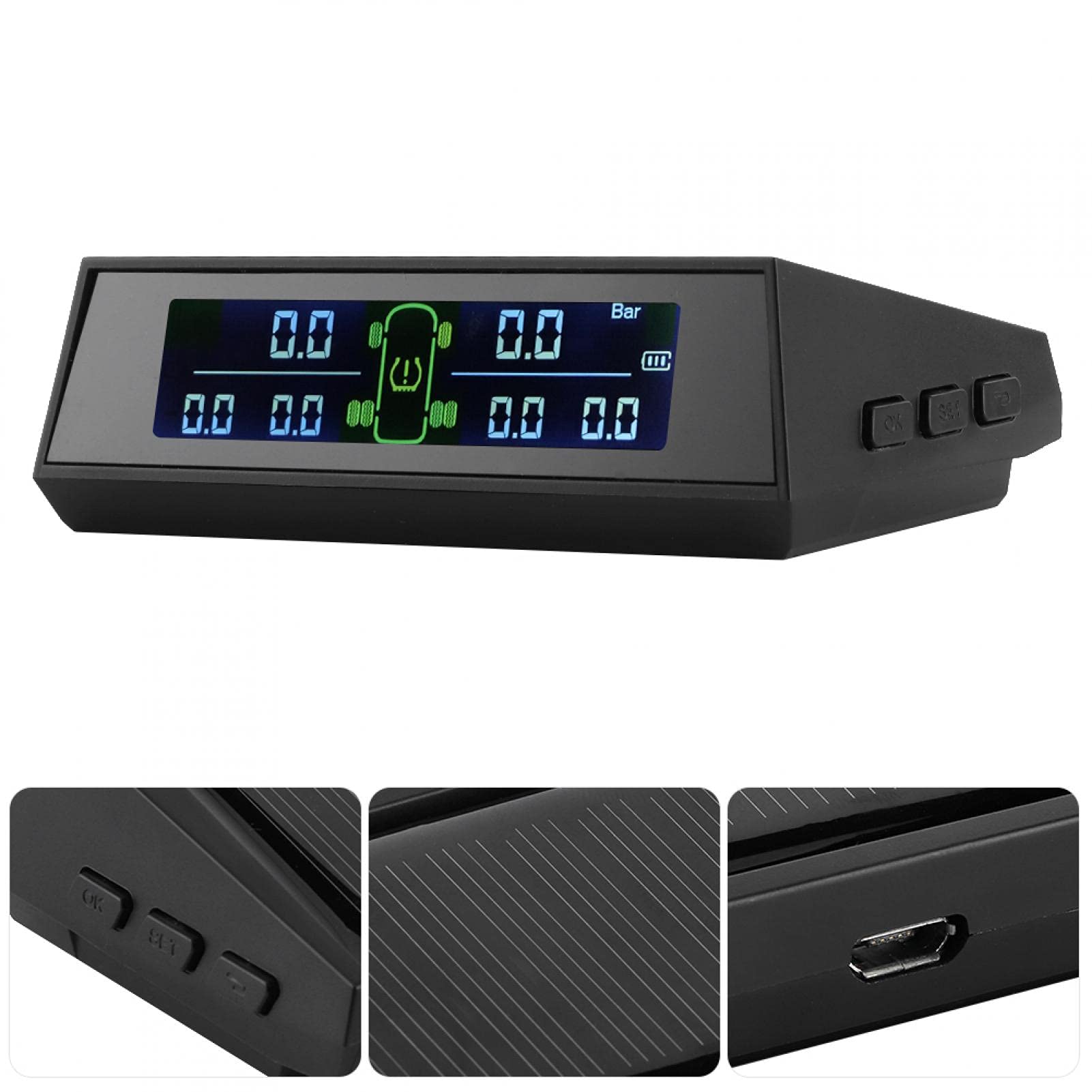 Reifendruckkontrollsystem Auto, Dioche Reifendruckkontrollsystem, Auto TPMS solarbetriebener TPMS-Detektor mit LCD 6 externen Sensor für Wohnmobil