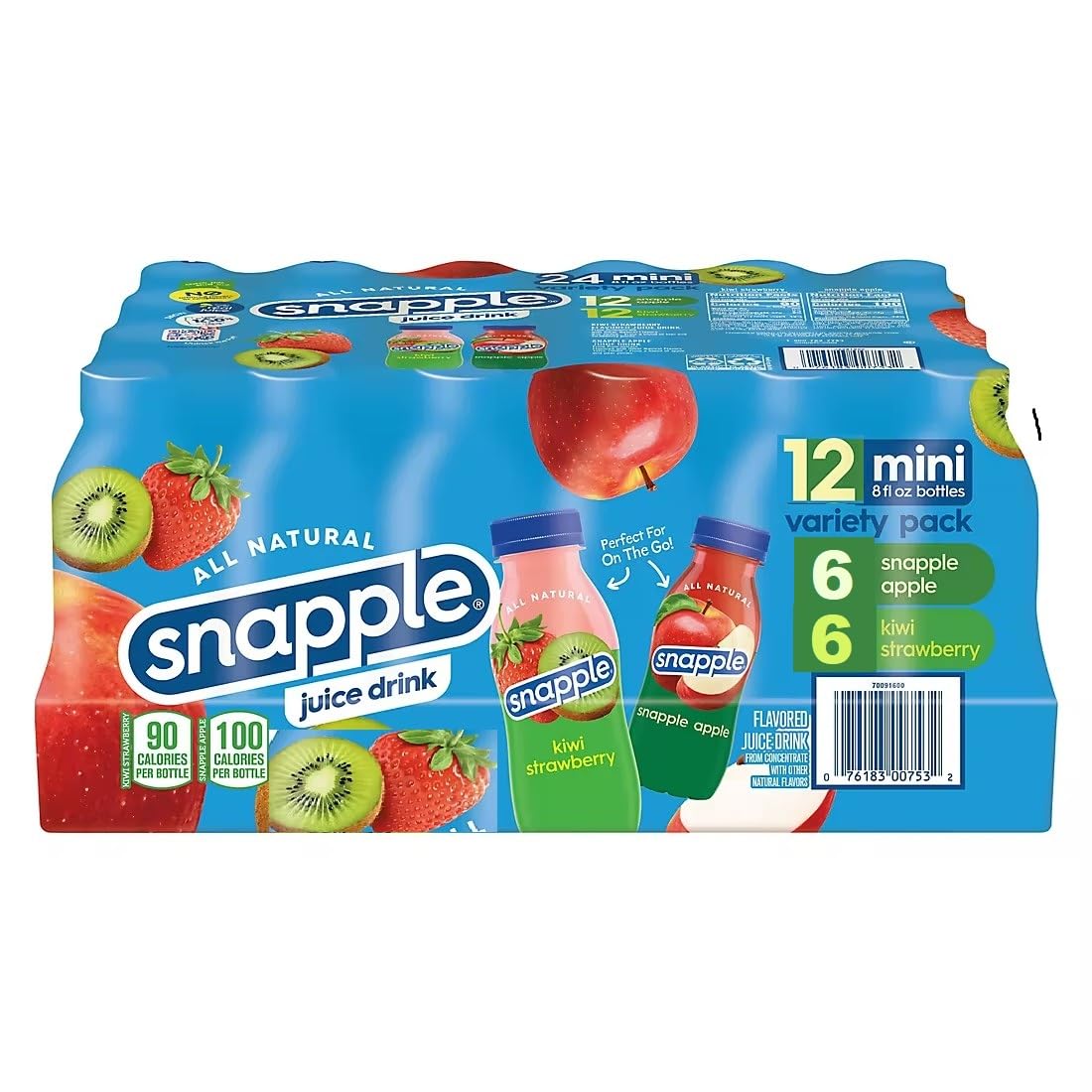 Snapple Juice Drink Variety Pack, 12 ct (6 bottles each of