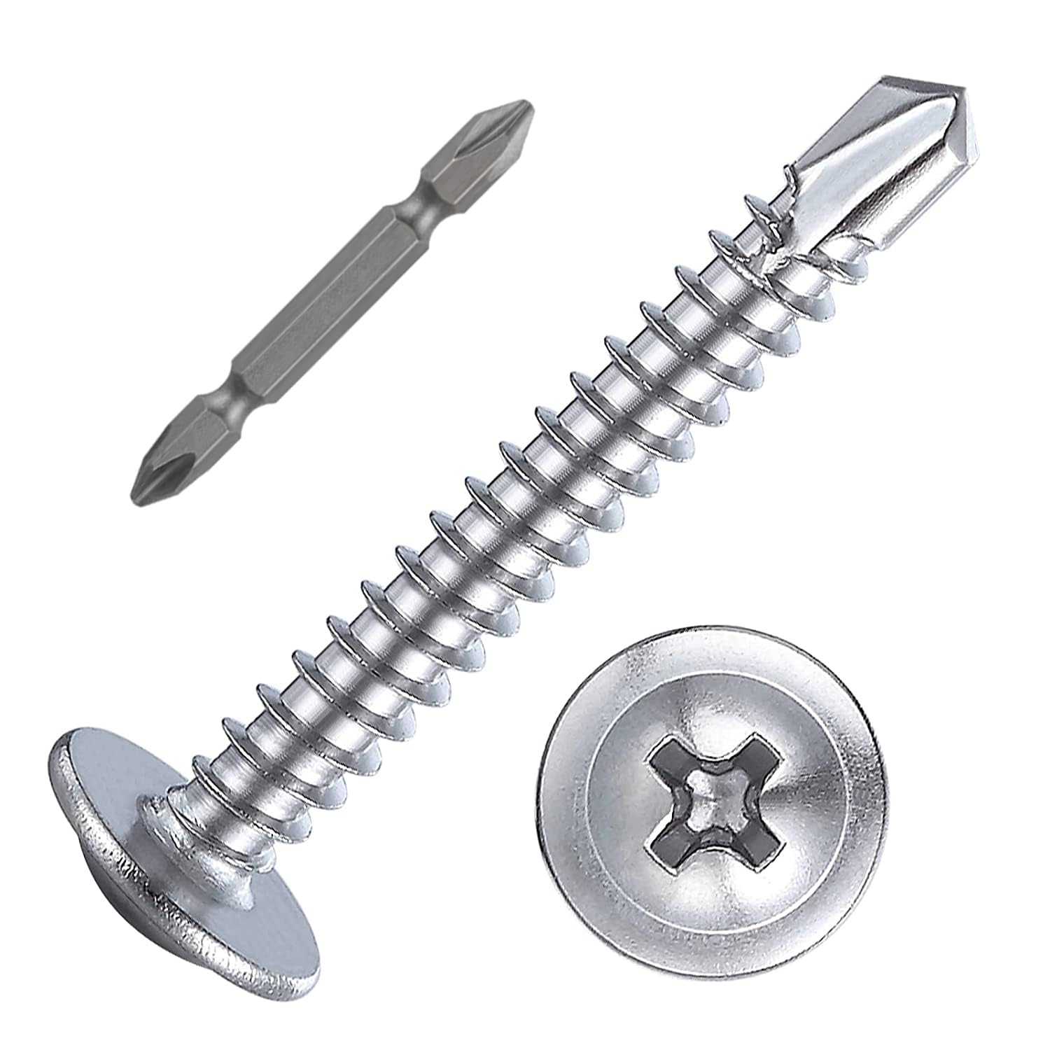 410 Stainless Steel Sheet Metal Screws - 300 Pack -9