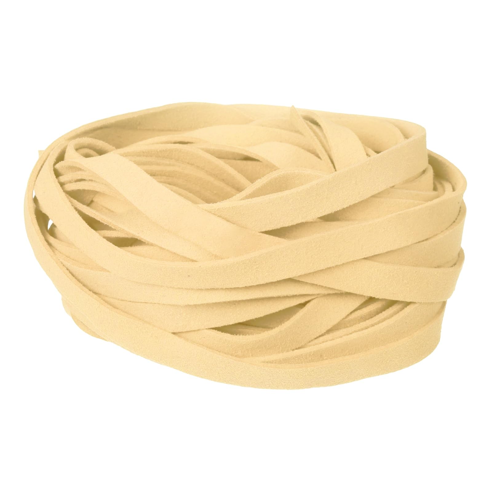 sourcing map 10Pcs 1m x 10mm Flat Leather String Cord, 1.4mm Thick Craft Suede Ribbon Braiding Lacing Strips Thread Rope for DIY Leather Crafts Necklace Bracelet Collars Belts, Beige — image 1