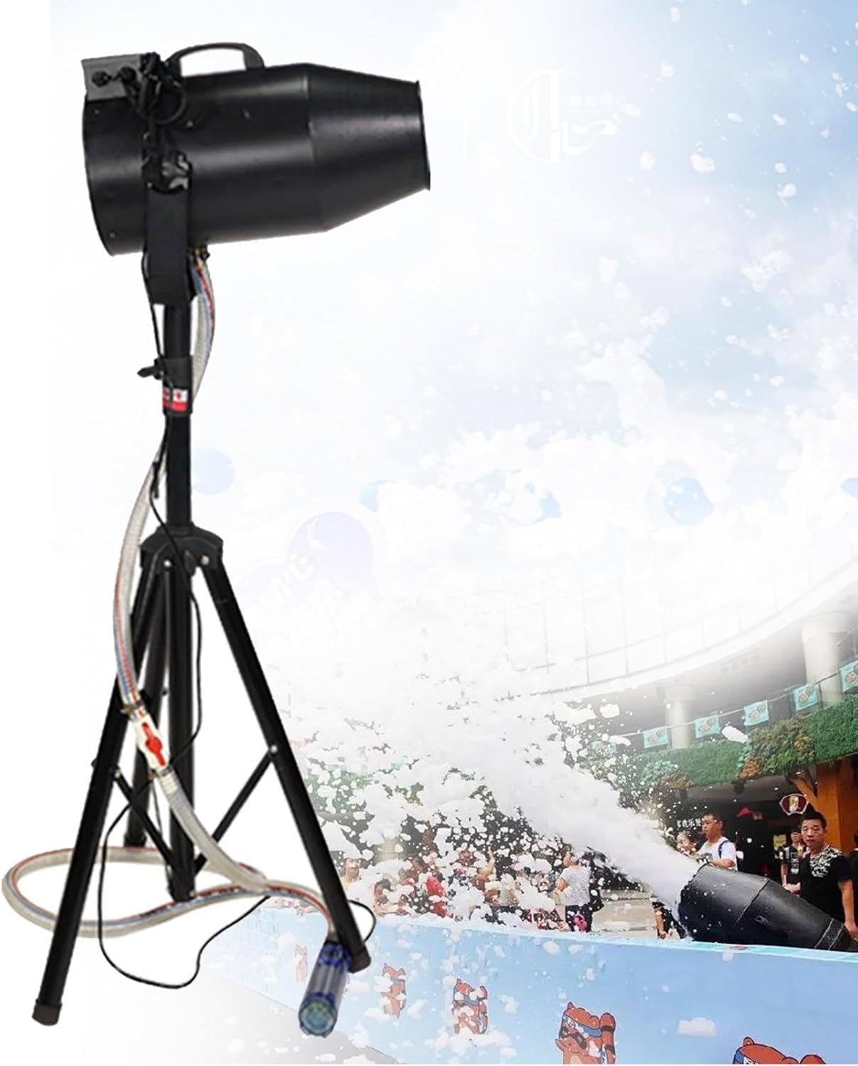 Party Foam Cannon, Large Stage Shaking Head Jet, Outdoor Indoor Jet Foam Machine, Large Foams Production, Water Pump, 6-10M Distance, For Christmas Events,Photography, Parent-Child Activities Black