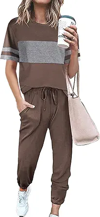 PRETTYGARDEN Women's Two Piece Sets 2025 Summer Spring Jogger Pants Travel Vacation Lounge Outfits Airplane Matching Clothes