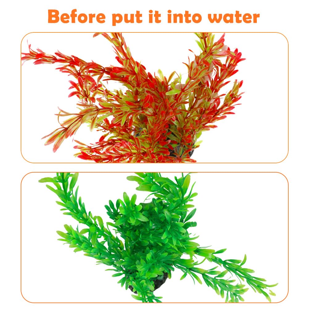 Vivifying Plantes d’Aquarium artificielles, Lot de 2 Plantes en Plastique de 25 cm pour Aquariums et bacs à Poissons