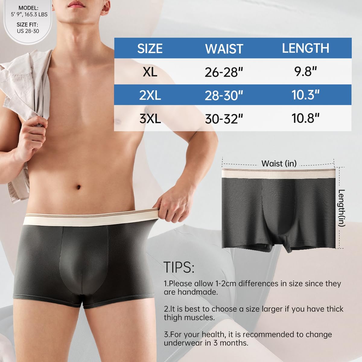 3/6 Pack Mens Boxer Briefs - Breathable Microfiber Trunks Underwear No Pre-Wash Needed Underpants - Image 7