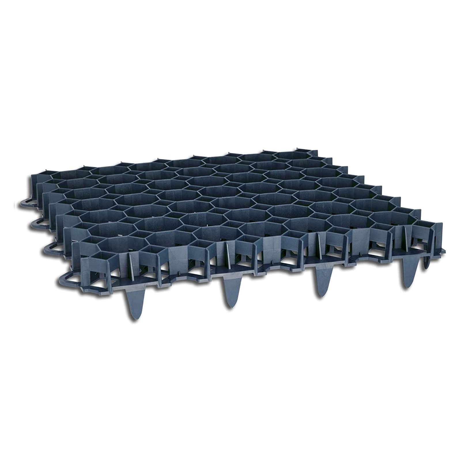 Stabilo Kunststoff Rasengitter Rasengitterplatten Rasenwaben Bodenwaben Paddockplatten Gehwegplatten 50x50x4 cm - schwarz - 10 Stück