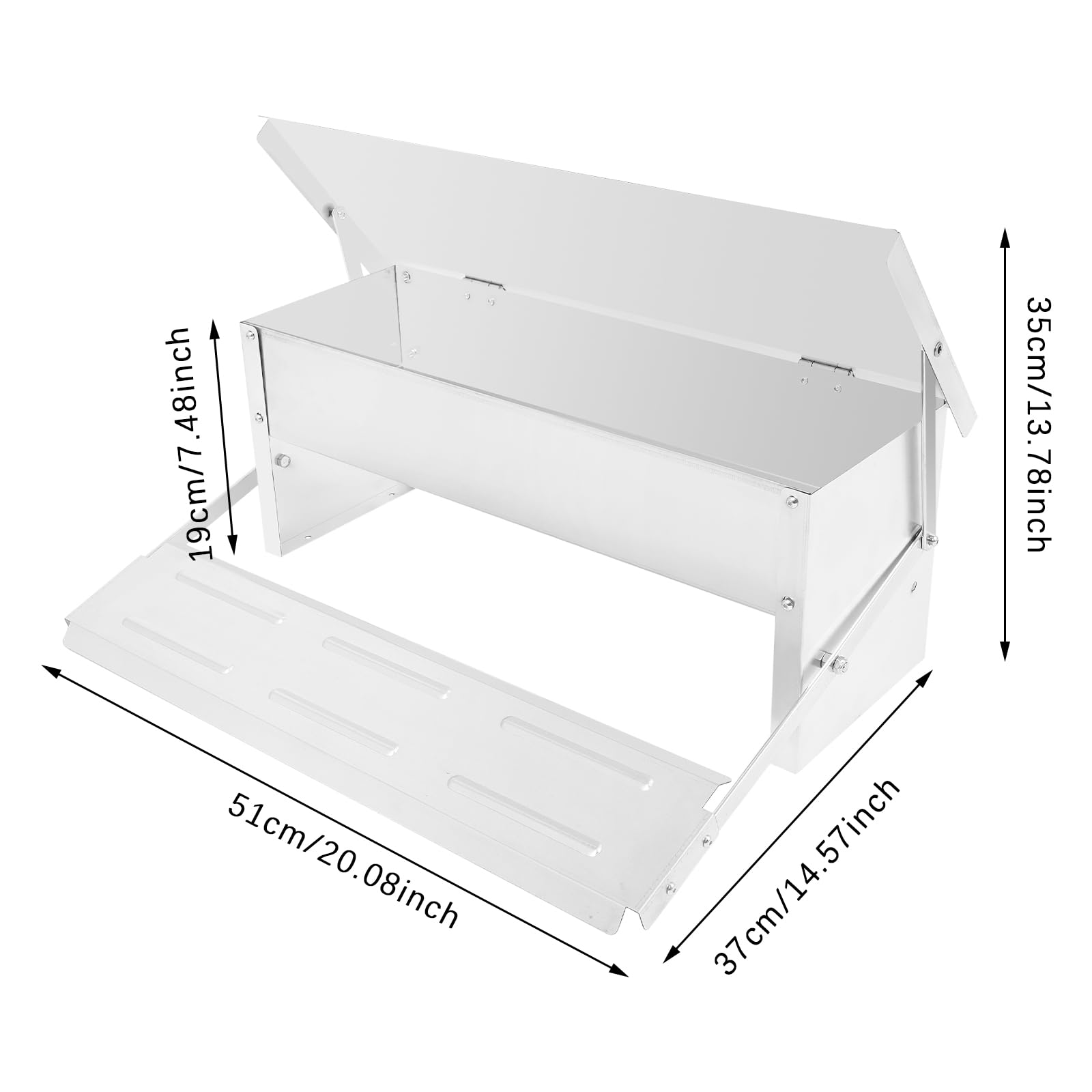 Comedero automático para gallinas, comedero automático para aves de corral de acero galvanizado, adecuado para la cría de pollos, gallinas y otras aves de corral