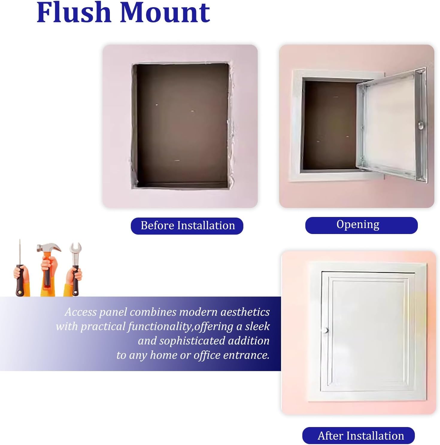 White Pull Open Attic Access Door Latch Ceiling 18x22 24x24 22x36 34x34 Concealed Spring Loaded Access Panel Access Panel for Drywall Attic Doorattic Door Electric Panel Cover(30x36in)