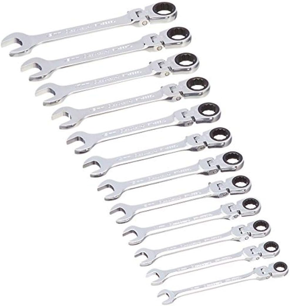 Blackhawk By Proto BW-3250L 12 Point Metric Locking Flex-Head Ratcheting Combination Wrench Set, 12-Piece