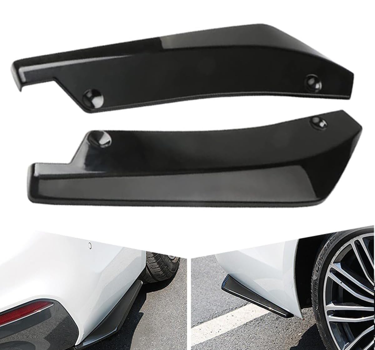 LASEFD Rear Bumper Diffuser Spoilers for Toyota Aygo X AB70 2021 2022 2023 2024 2025, 2Pcs Rear Bumper Lip Splitter Diffuser Spoiler Kit for Side Fender Skirt Lip,Black