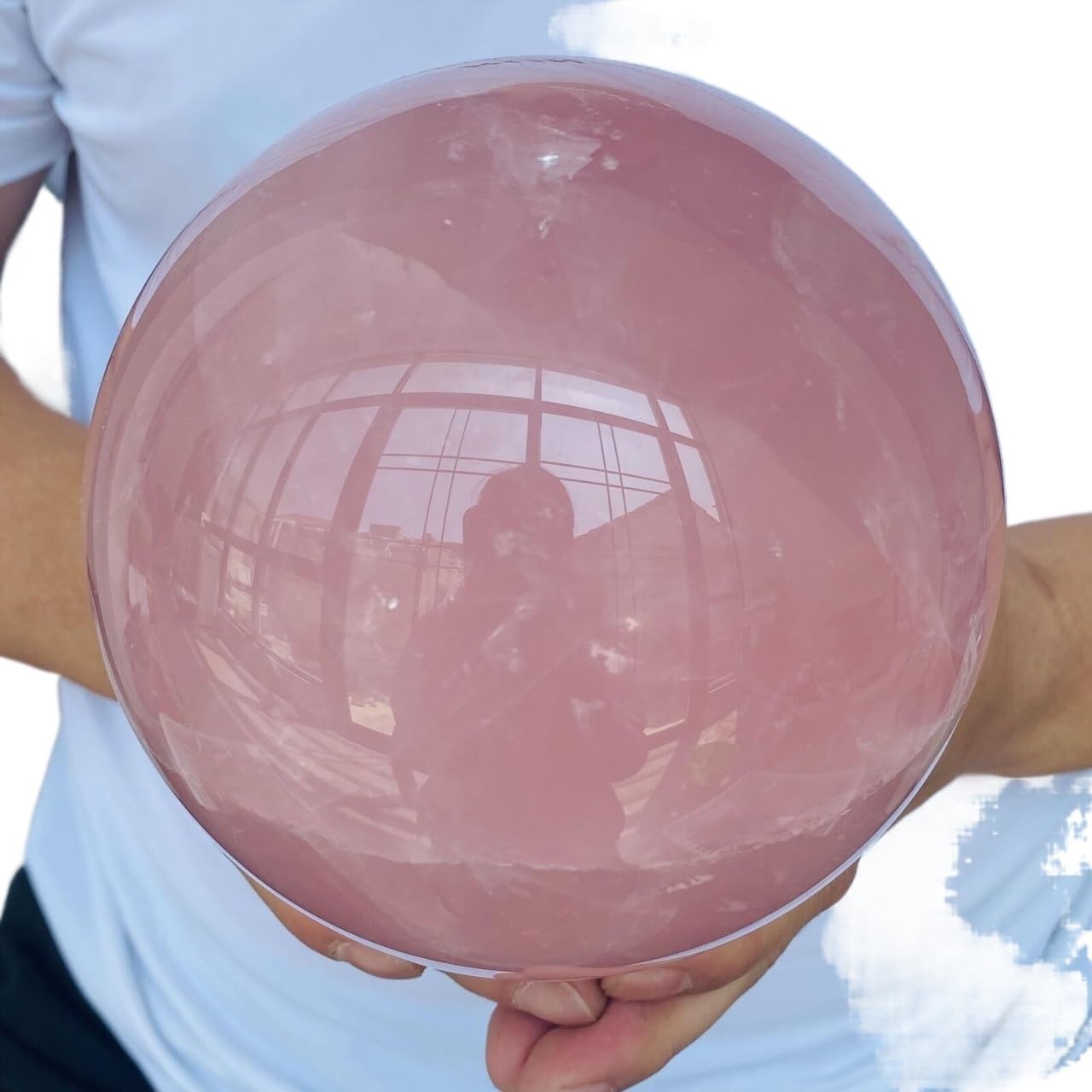 HSMQUBDBX Decorative Ornaments Rose Quartz Ball Crystal (Size : 1500-1600g)