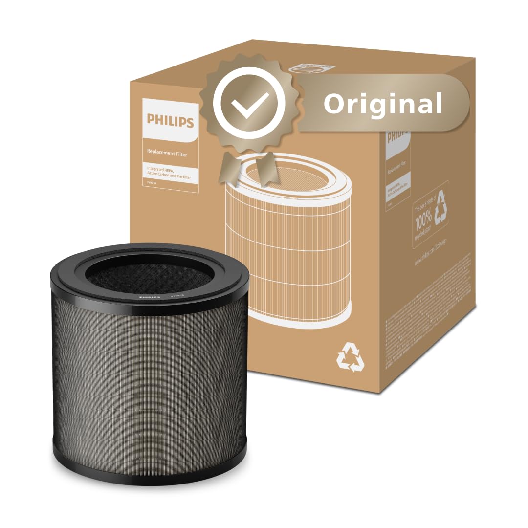Philips Original Replacement Filter for Purifiers 800&900 Series AC0950, AC0951, AC0830, AC0850, HEPA NanoProtect + Active Carbon, 12 Months Life (FY0910/30)