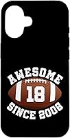 Vista 1 de Awesome Since 2008 18th Birthday Men Son American Football Case for iPhone 16