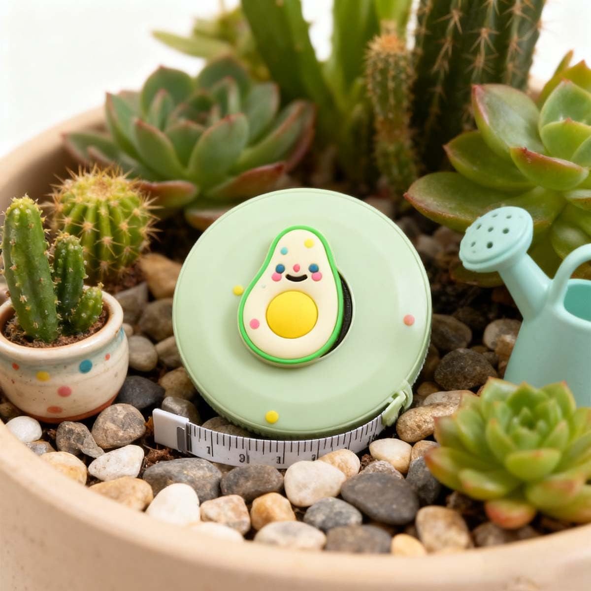 Measuring Retractable Tape,Mini Soft Cartoon 60Inch Tape for Body Flexible Tape Measure for Tailor Sewing Craft Cutting Ruler Tools(Avocado)