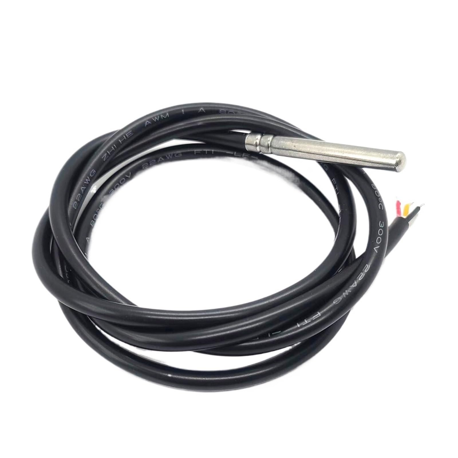 DS18B20 Sonda czujnika temperatury 304 długość 1 m stal nierdzewna 6 * 50 mm średnica zewnętrzna 5,0 mm wodoodporny pyłoszczelny kabel czujników PVC SL (niebieski SL, 5 szt.)