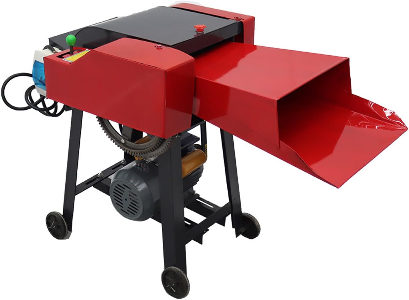 Hay Cutter Straw Crusher Machine 6-Blade Farm Hay Chopper Shredder Animal Feed Grinder 1100-2200LBS/H 220V 3KW