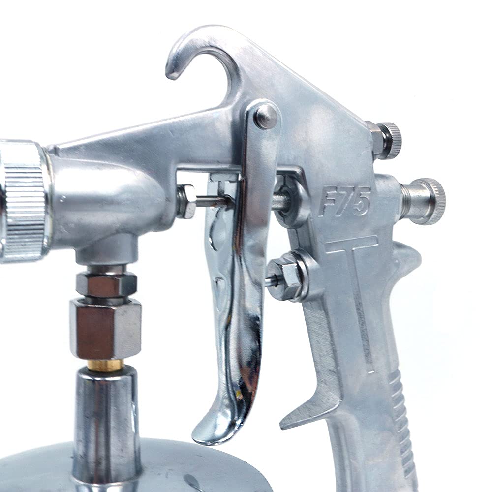 F-75G HVLP Pistolet pulvérisateur de peinture par gravité, avec tasse en aluminium d'une capacité de 400 cc, buse de 1,5 mm 600 ml