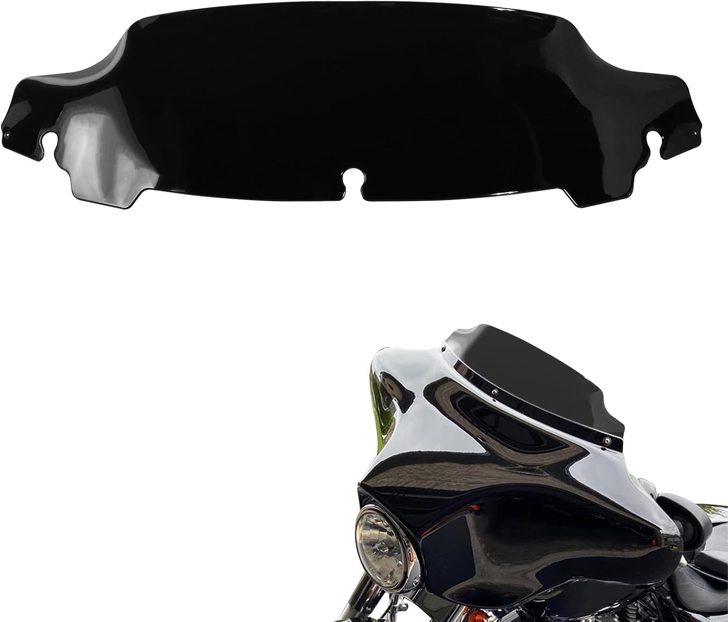 5 in Wave Motorcycle Windshield for Harley Davidson Touring Electra Glide, Street Glide, Ultra Limited and Tri Glide models 2014-2023