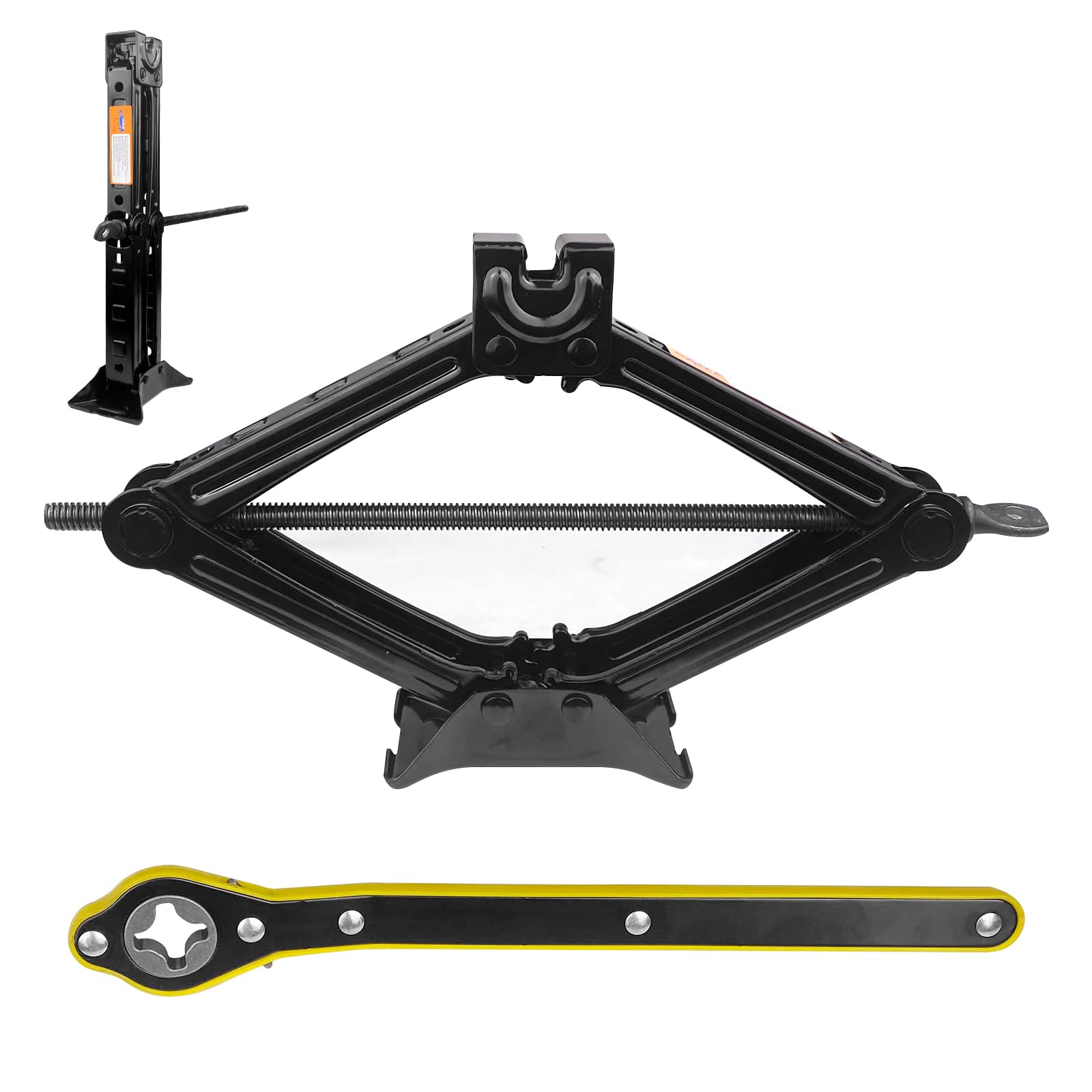 Cric per Auto 2T, Crick Auto, Martinetto per Auto con Chiave a Cricchetto, Cric Voiture Electrique, Ponte Sollevatore Auto, Cric Auto Professionale, per Auto, Camion, Berline, Furgoni