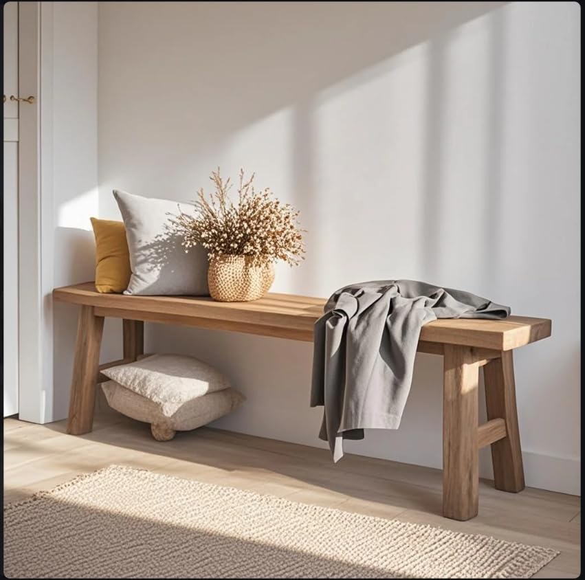 Banc en pin de style scandinave avec finition bois naturel de qualité supérieure 120cm