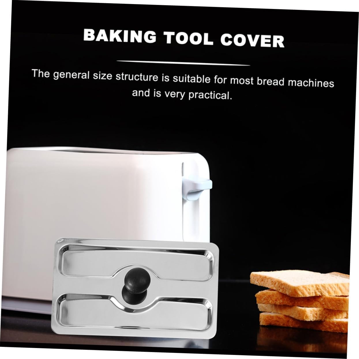 Alipis 2pcs Bread Maker Lid Automatic Toaster Cover Stainless Steel Toaster Lid Comfortable to Hold Handle Practical for Daily Use