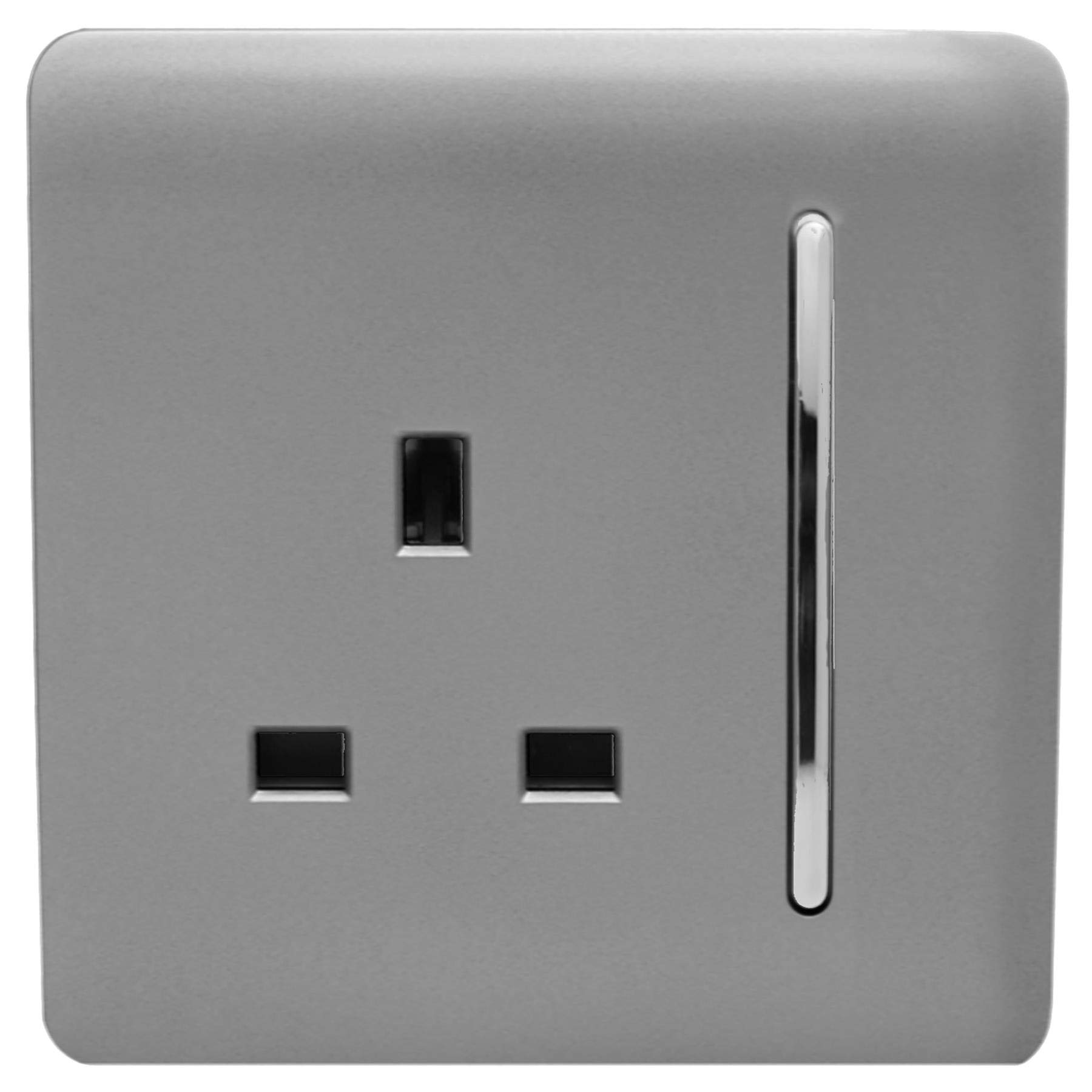 Trendi 1 Gang Artistic Modern Glossy 13 Amp Switched Tactile Plug Socket