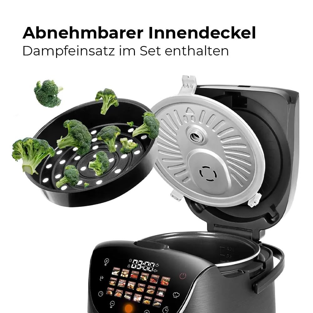 Multikocher RED COLORSENSE MC200 DE (Deutsch) 5L 10-in-1 Multifunktionskocher, Slow Cooker, Reiskocher & Dampfgarer, Digitales Display, Antihaftbeschichtung