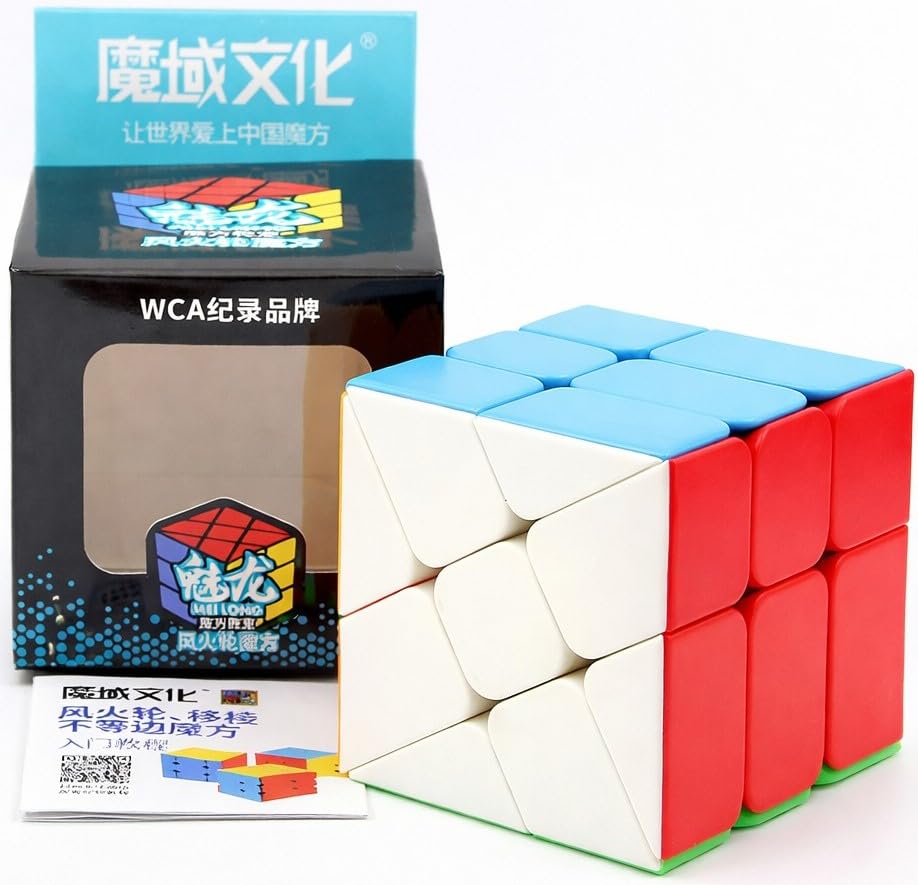 Image of HAWKISTER Kid Moyu Mfjs Meilong Windmill Cube Stickerless High Speed Mofang Jiaoshi Magic Cube