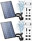AISITIN 2PCS Solar Springbrunnen für Außen 2.5W, Solarbrunnen für Draussen Upgrade Solarbrunnen mit 1,2M Wasserleitung Solar Teichpumpe mit 6 Fontänenstile Solarpumpe für Garten,Vogelbad,Wasserspiel