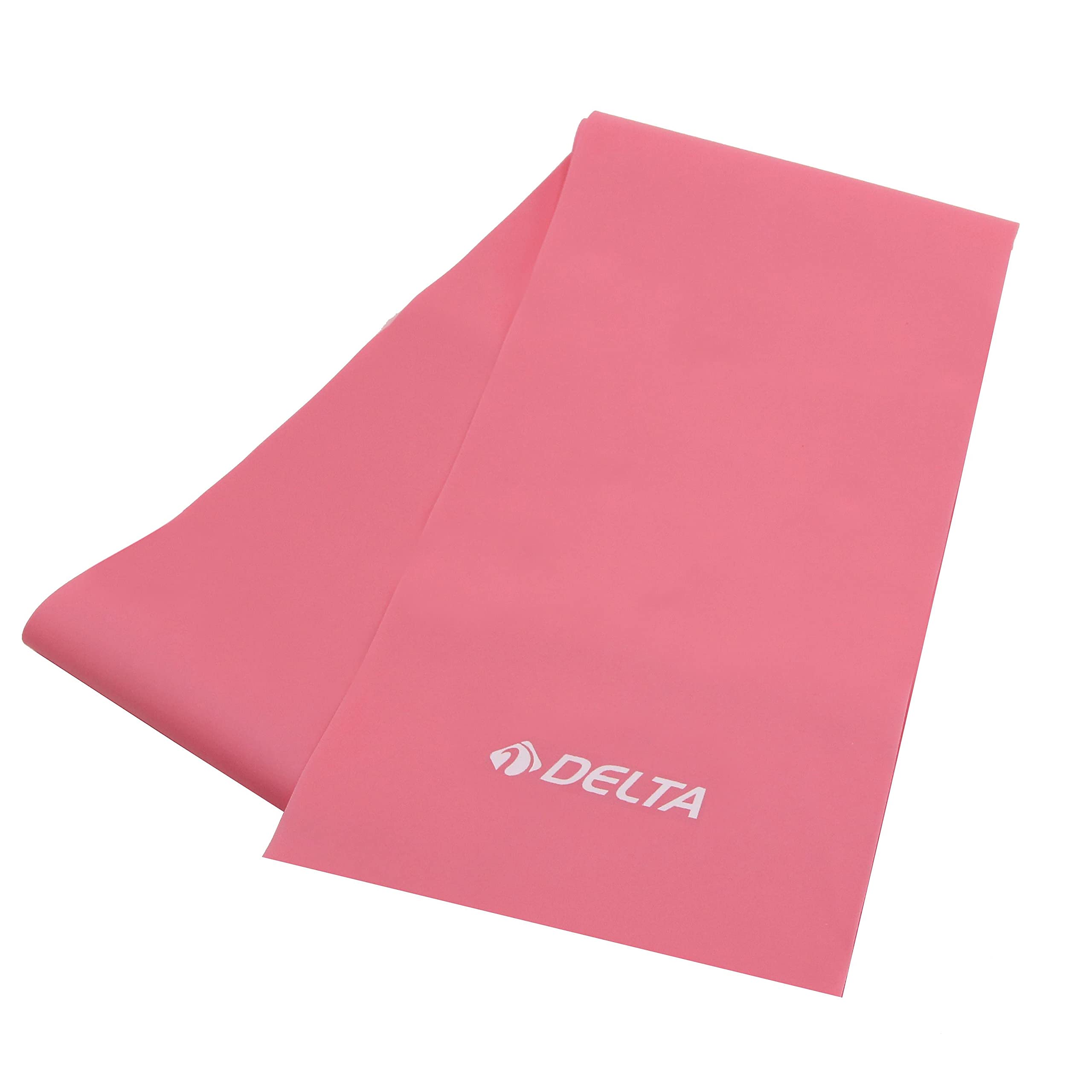 Delta Pilates Bandı Egzersiz Direnç Lastiği,Açık Pembe,120 x 15 Cm,Orta